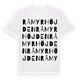 White t-shirt med Råmyrhöjden ordlek t-shirt