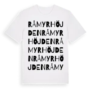Råmyrhöjden ordlek t-shirt – ekologisk bomull t-shirt från Pinshirt
