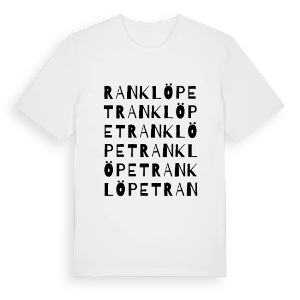 Ranklöpet ordlek t-shirt – ekologisk bomull t-shirt från PinShirt