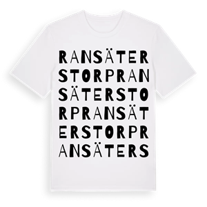 Ransäterstorp ordlek t-shirt – ekologisk bomull t-shirt från Pinshirt