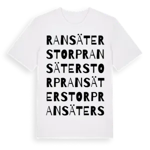 Ransäterstorp ordlek t-shirt – ekologisk bomull t-shirt från Pinshirt