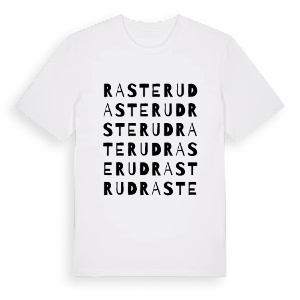 Rasterud ordlek t-shirt – ekologisk bomull t-shirt från PinShirt