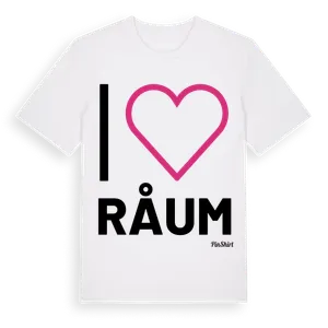 Jag älskar Råum t-shirt stort tryck – ekologisk bomull t-shirt från Pinshirt