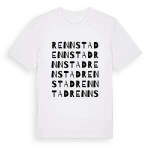 Rennstad ordlek t-shirt – ekologisk bomull t-shirt från PinShirt