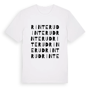 Rinterud ordlek t-shirt – ekologisk bomull t-shirt från PinShirt