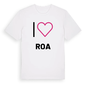 Jag älskar Roa t-shirt stort tryck – ekologisk bomull t-shirt från PinShirt