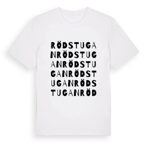 Rödstugan ordlek t-shirt – ekologisk bomull t-shirt från PinShirt