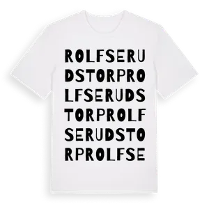 Rolfserudstorp ordlek t-shirt – ekologisk bomull t-shirt från Pinshirt