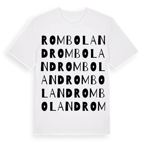 Romboland ordlek t-shirt – ekologisk bomull t-shirt från PinShirt