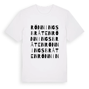 Rönningsbråten ordlek t-shirt – ekologisk bomull t-shirt från PinShirt