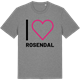 Mid Heather Gray t-shirt med Jag älskar Rosendal t-shirt stort tryck
