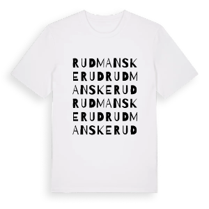Rudmanskerud ordlek t-shirt – ekologisk bomull t-shirt från PinShirt