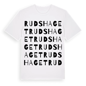 Rudshaget ordlek t-shirt – ekologisk bomull t-shirt från PinShirt