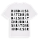 White t-shirt med Rundalsbråten ordlek t-shirt