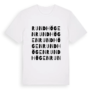 Rundhögen ordlek t-shirt – ekologisk bomull t-shirt från PinShirt