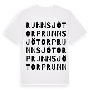 Runnsjötorp ordlek t-shirt – ekologisk bomull t-shirt från PinShirt