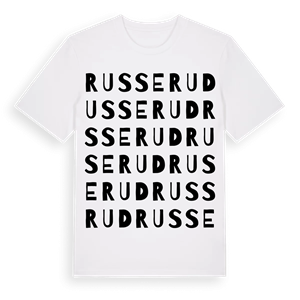 Russerud ordlek t-shirt – ekologisk bomull t-shirt från PinShirt