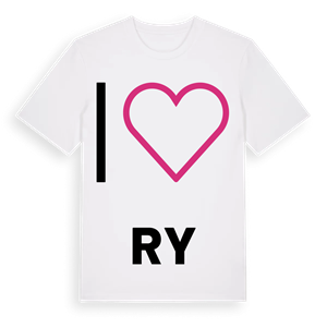 Jag älskar Ry t-shirt stort tryck – ekologisk bomull t-shirt från PinShirt