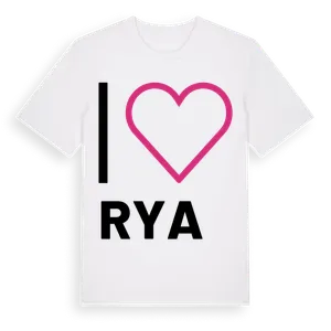 Jag älskar Rya t-shirt stort tryck – ekologisk bomull t-shirt från Pinshirt