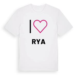 Jag älskar Rya t-shirt stort tryck – ekologisk bomull t-shirt från PinShirt