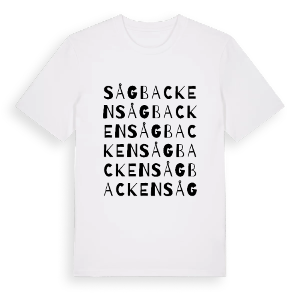 Sågbacken ordlek t-shirt – ekologisk bomull t-shirt från PinShirt