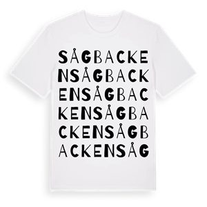 Sågbacken ordlek t-shirt – ekologisk bomull t-shirt från PinShirt