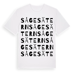 Sågesätern ordlek t-shirt – ekologisk bomull t-shirt från PinShirt