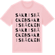 Pink Cotton t-shirt med Sakrisbäcken ordlek t-shirt