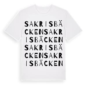 Sakrisbäcken ordlek t-shirt – ekologisk bomull t-shirt från PinShirt