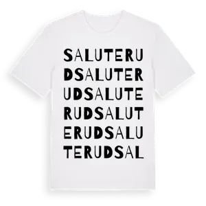 Saluterud ordlek t-shirt – ekologisk bomull t-shirt från Pinshirt