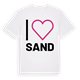 White t-shirt med Jag älskar Sand t-shirt stort tryck