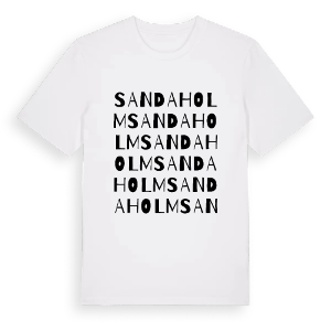 Sandaholm ordlek t-shirt – ekologisk bomull t-shirt från PinShirt