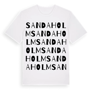 Sandaholm ordlek t-shirt – ekologisk bomull t-shirt från PinShirt