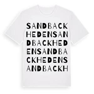 Sandbackheden ordlek t-shirt – ekologisk bomull t-shirt från PinShirt