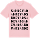 Pink Cotton t-shirt med Sandevad ordlek t-shirt