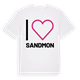White t-shirt med Jag älskar Sandmon t-shirt stort tryck