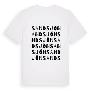 Sandsjön ordlek t-shirt – ekologisk bomull t-shirt från PinShirt