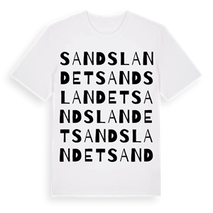 Sandslandet ordlek t-shirt – ekologisk bomull t-shirt från PinShirt