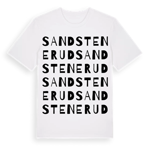 Sandstenerud ordlek t-shirt – ekologisk bomull t-shirt från Pinshirt