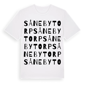 Sånebytorp ordlek t-shirt – ekologisk bomull t-shirt från PinShirt