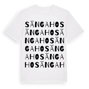 Sängaho ordlek t-shirt – ekologisk bomull t-shirt från PinShirt