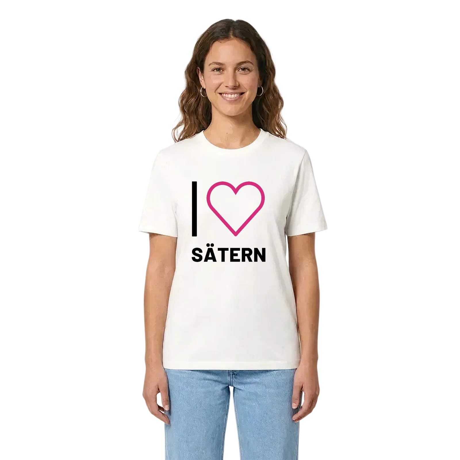 Jag älskar Sätern t-shirt stort tryck – White, i miljö