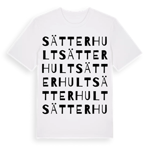 Sätterhult ordlek t-shirt – ekologisk bomull t-shirt från Pinshirt