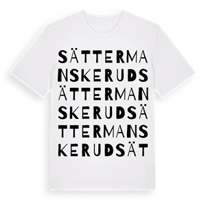 Sättermanskerud ordlek t-shirt – ekologisk bomull t-shirt från PinShirt
