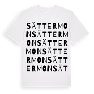 Sättermon ordlek t-shirt – ekologisk bomull t-shirt från PinShirt