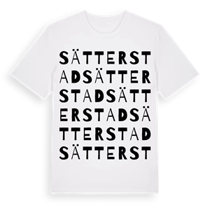 Sätterstad ordlek t-shirt – ekologisk bomull t-shirt från PinShirt