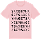 Pink Cotton t-shirt med Saxebyhaget ordlek t-shirt