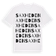 White t-shirt med Saxheden ordlek t-shirt