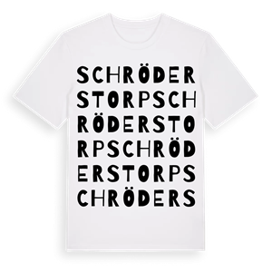 Schröderstorp ordlek t-shirt – ekologisk bomull t-shirt från Pinshirt