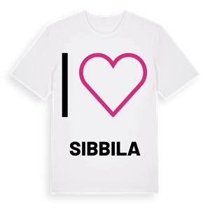 Jag älskar Sibbila t-shirt stort tryck – ekologisk bomull t-shirt från PinShirt